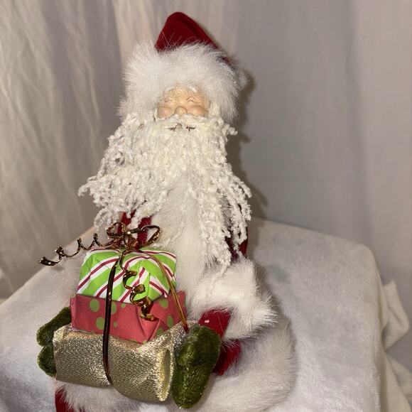 Santa Claus Posable Doll Figurine 14" tall Can Sit Or Hang Holiday Decor - Picture 5 of 11